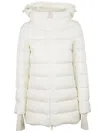 Herno White Down Jacket With Drawstring Hood In Tech Fabric Woman In White