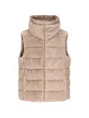 Herno Gilet Imbottito Pelliccia Sintetica In Neutral