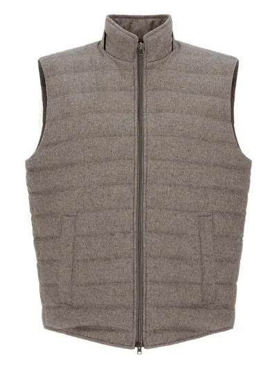 Herno Padded Gilet In Brown