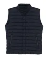 Herno Quilted Sleeveless Vest With High Collar In Blue