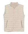 Herno Sleeveless High Neck Padded Jacket With Zip Pockets In Neutral