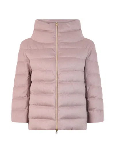 Herno Padded High-collar Jacket In Pink