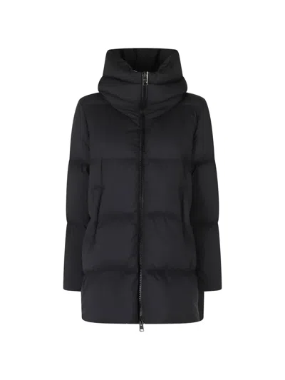 Herno Padded High-neck Coat In Black