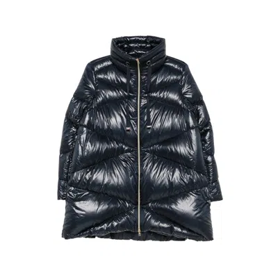 Herno Padded High-neck Down Coat In Blue