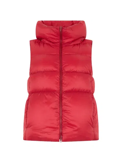 Herno Padded High-neck Gilet In Red
