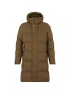 Herno Drawstring Hooded Coat In Brown