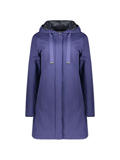 Herno Hooded Padded Coat In Purple