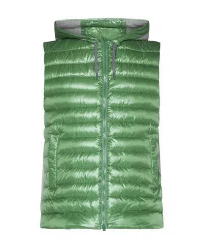 Herno Padded Hooded Gilet In Green