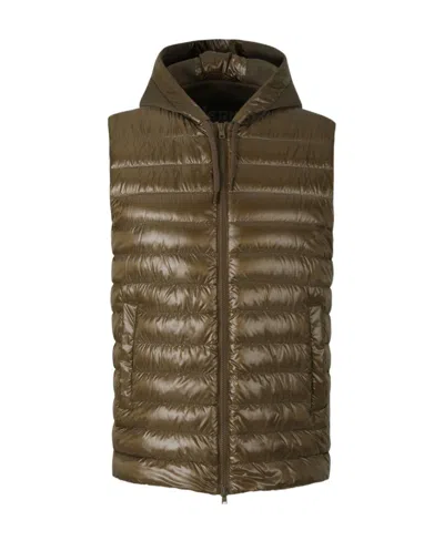 Herno Padded Hooded Gilet In Green