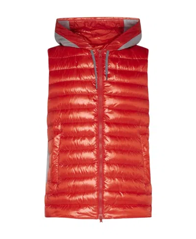 Herno Padded Hooded Gilet In Red