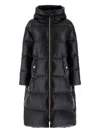 Herno Glossy Long Puffer Jacket With High Collar And Oversized Fit In Black