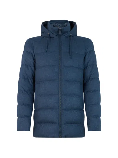 Herno Padded Hooded Jacket In Blue