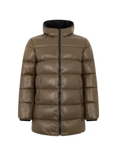 Herno Padded Hooded Jacket In Brown