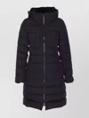 Herno Padded Hooded Long Down Jacket Zip Pockets In Black