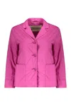 Herno Single-breasted Cropped Jacket In Pink