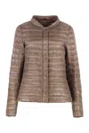 Herno Elena Short Down Jacket In Brown