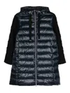 Herno Long Padded Puffer Coat With Inserts In Azul