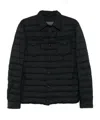 Herno Quilted Blue Coat With Button-up Front In Black