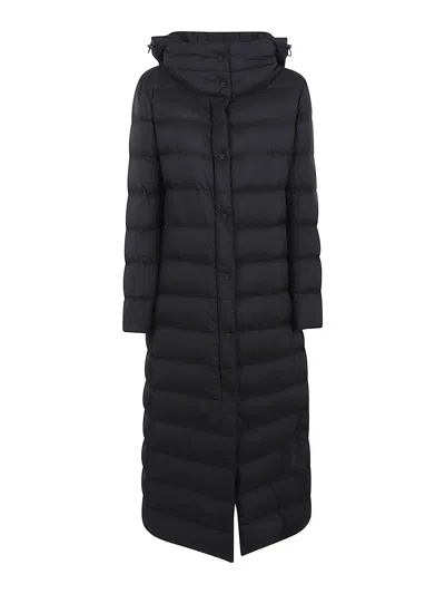 Herno Long Hooded Quilted Padded Outerwear In Black