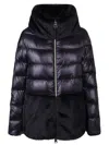 Herno Ultralight Nylon And Lady Alternative Fur Cape Clothing In Black