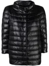 Herno Nylon Midi Down Jacket In Black