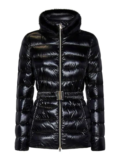 Herno Shniy Padded Down Jacket With Belt Coats Black
