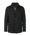 Herno Tailored Black Puffer Jacket With Notched Collar In Black