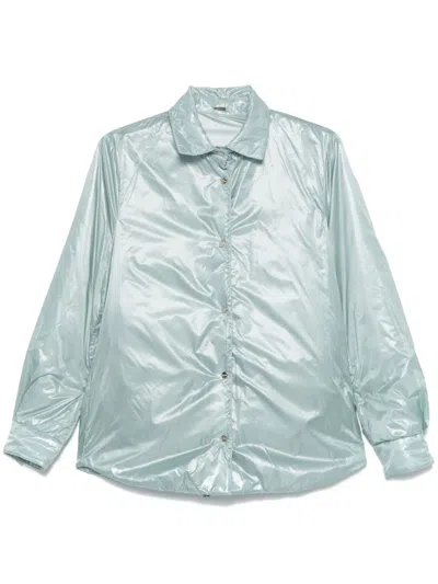 Herno Relaxed-fit Polyamide Jacket With Classic Collar In Blue