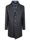 Herno Blue Navy Single Breasted Coat In Blue