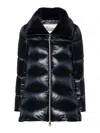 Herno Faux-fur Collar Down Coat In Blue