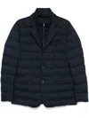 Herno Quilted Lightweight Down Coat With High Collar In Blue