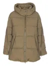 Herno Long Padded Down Jacket With Removable Hood In Brown