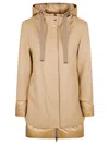 Herno Sophisticated Short Coat With Adjustable Hood And Padded Lining In Brown