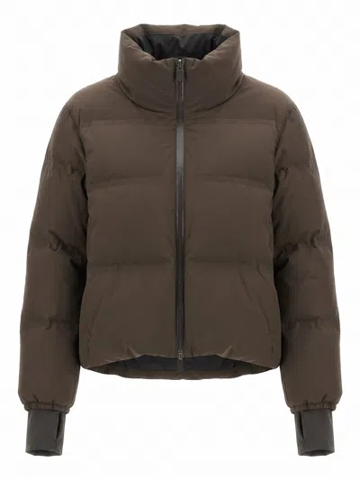 Herno Stand-collar Down Jacket In Brown