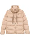 Herno Logo-plaque Puffer Jacket In Brown