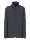 Herno Padded Jacket With High Neck And Pockets In Gray