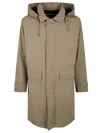 Herno Technical Fabric Long Parka With Removable Hood And Down Padding In Gray