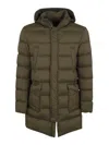 Herno Padded Hooded Down Jacket In Green