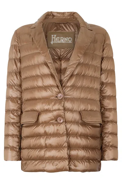 Herno Padded Jacket In Brown Color, Minimalist And Versatile Design