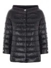 Herno Iconico Cropped Down Puffer Coat In Negro