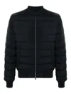 Herno Men Nylon And Wool Bomber Jacket In Negro