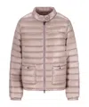 Herno High Collar Quilted Coat Side Pockets In Pink