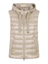 Herno Quilted Sleeveless Hooded Jacket Drawstring In Neutral