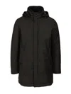 Herno Puffer Jacket With Knutted Collar In Black