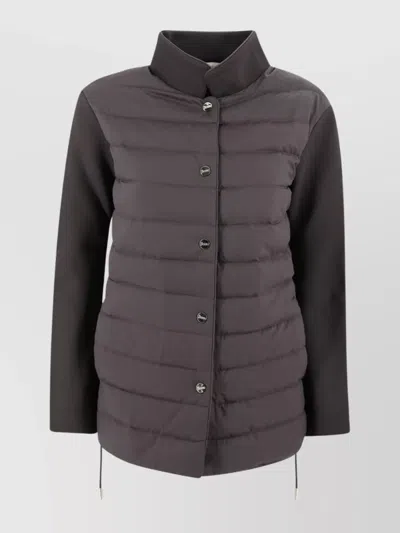 Herno Padded Jacket With Fabric Sleeves In Multi