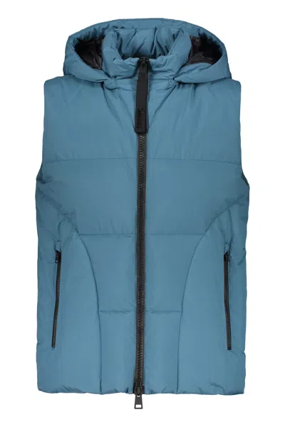 Herno Padded Jacket With Hood And Pockets In Blue