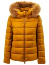 Herno Padded Jacket With Hood And Removable Fur  In Giallo