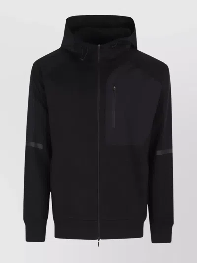Herno Padded Jacket With Hood And Ribbed Design In Black