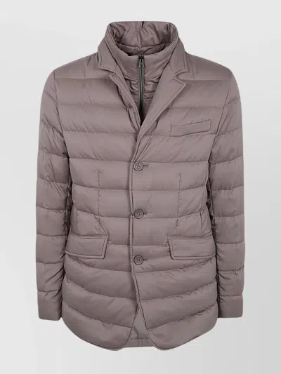 HERNO PADDED JACKET WITH NOTCHED LAPEL AND QUILTED DESIGN