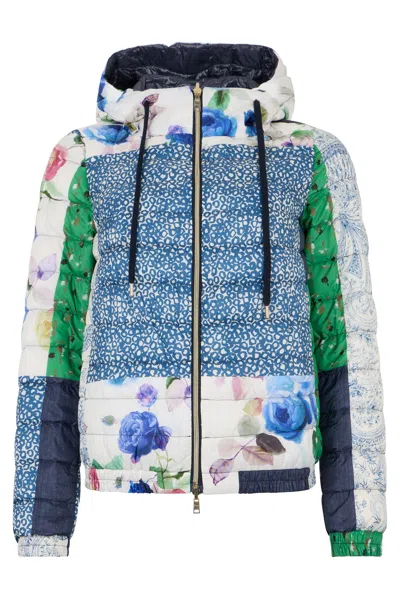 Herno Padded Jacket With Patchwork Designs In Multi
